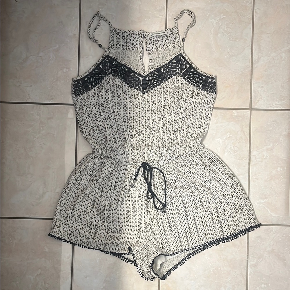 Black and White Patterned Romper